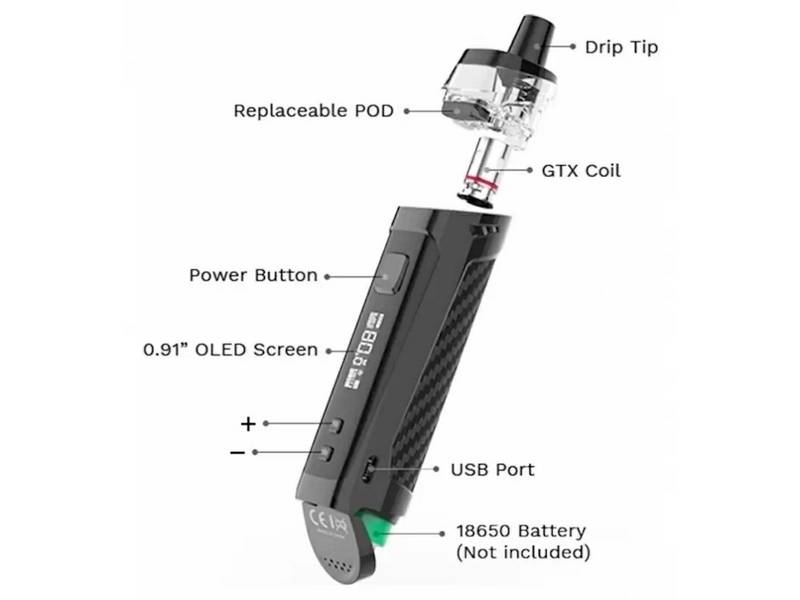 cigarette electronique mod pod de qualité avec accu 18650 - Vapot 33